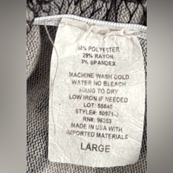 Soft comfortable animal print top long sleeves scoop neck side ruching w/ ties - Picture 8 of 8